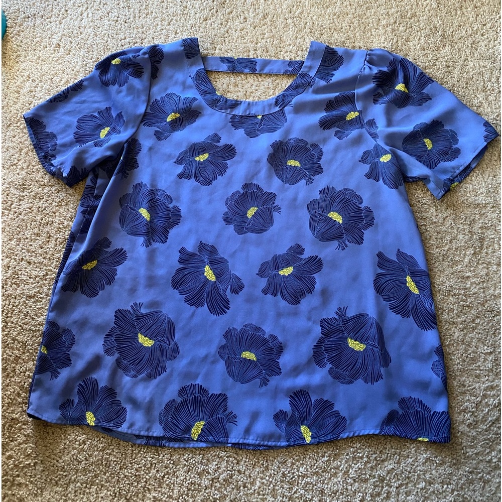 Halogen Scoop Neck, V Back Blouse